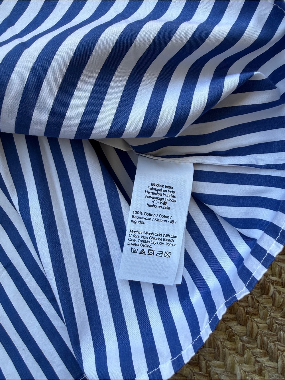 NWT Madewell Navy and White Striped Poplin Button-Front Blouse Preppy Old Money - Picture 7 of 12